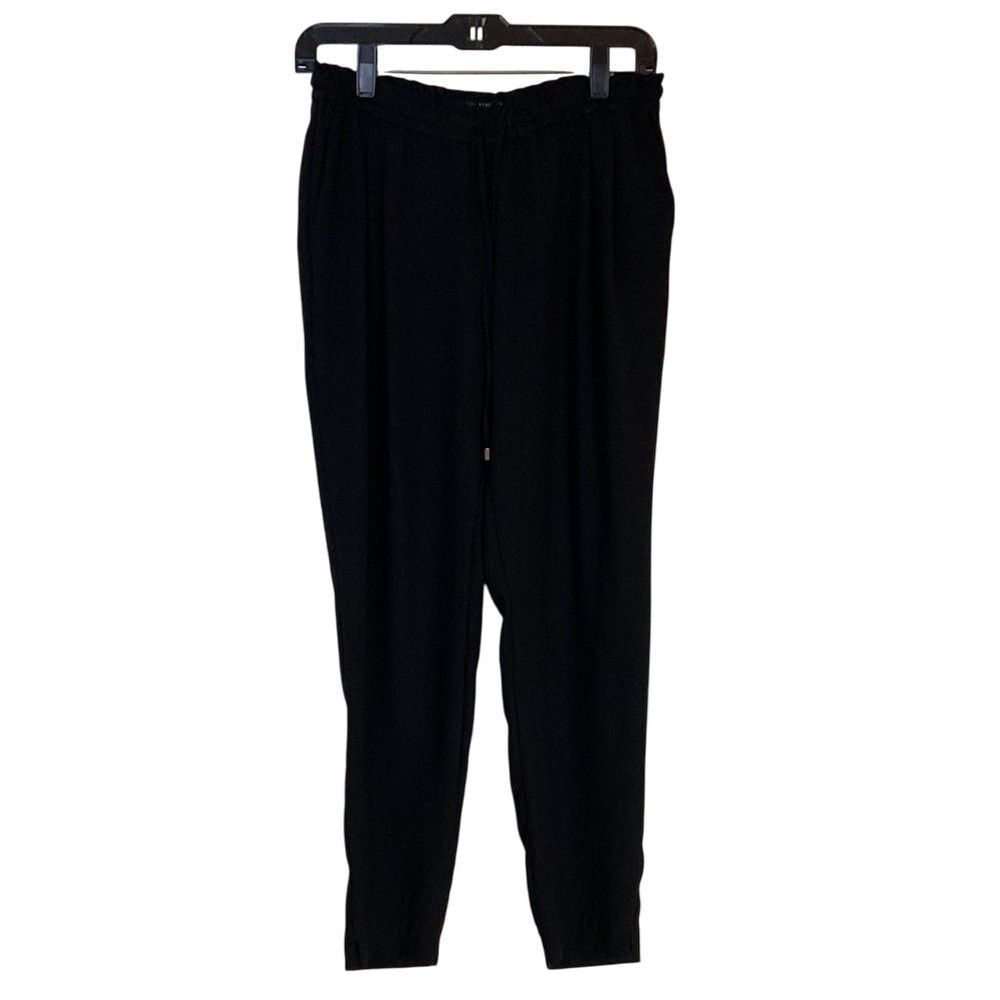 Zara Basic Collection Elastic Drawstring Waist Ankle‎ Pant in Black Size M